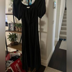 Black linen LoFT dress